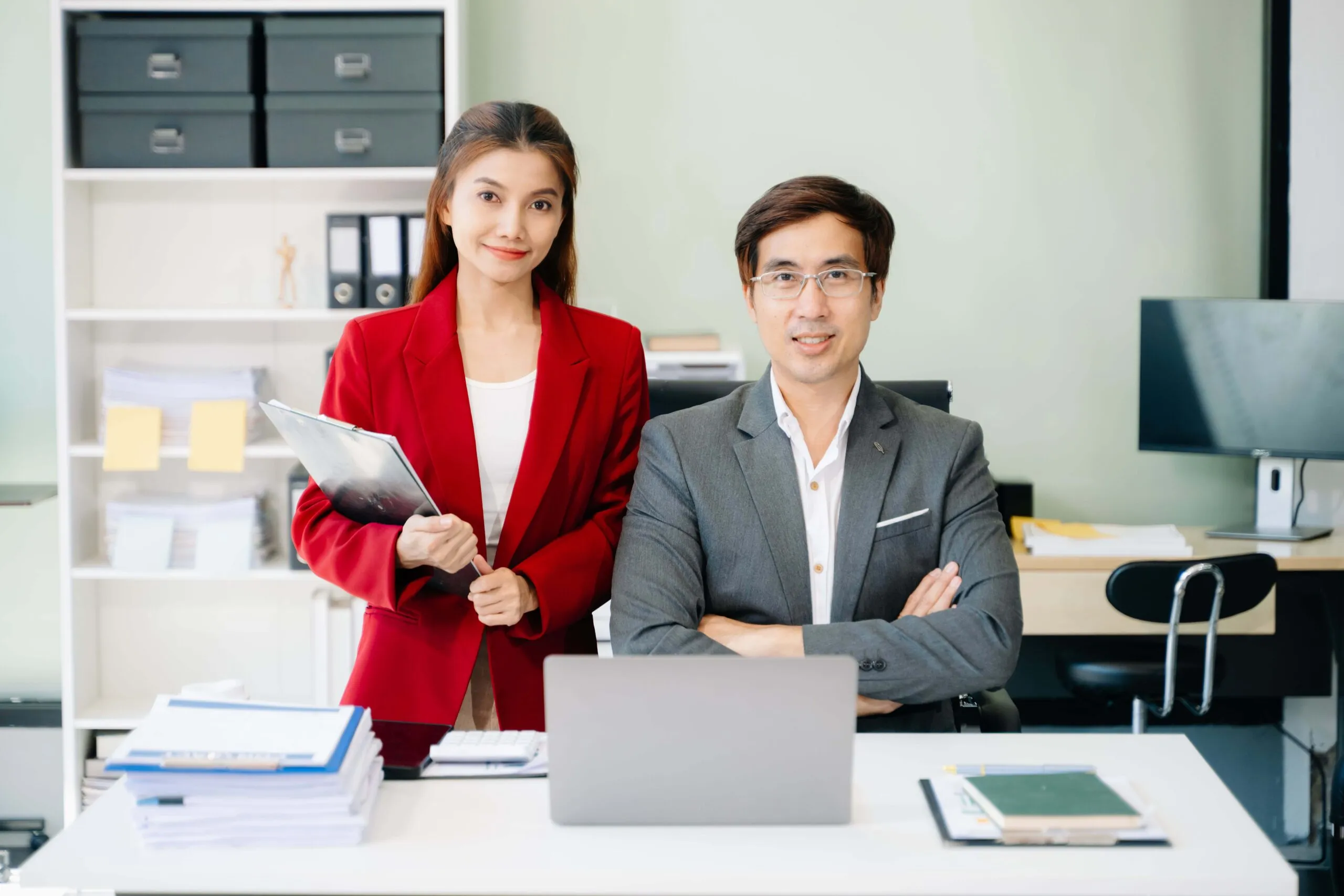 Successful business team working together in modern office